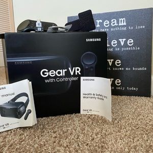 Gear VR for use with Samsung. Perfect condition with all accessories included.